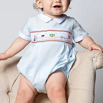 Smocked Train Bubble Romper