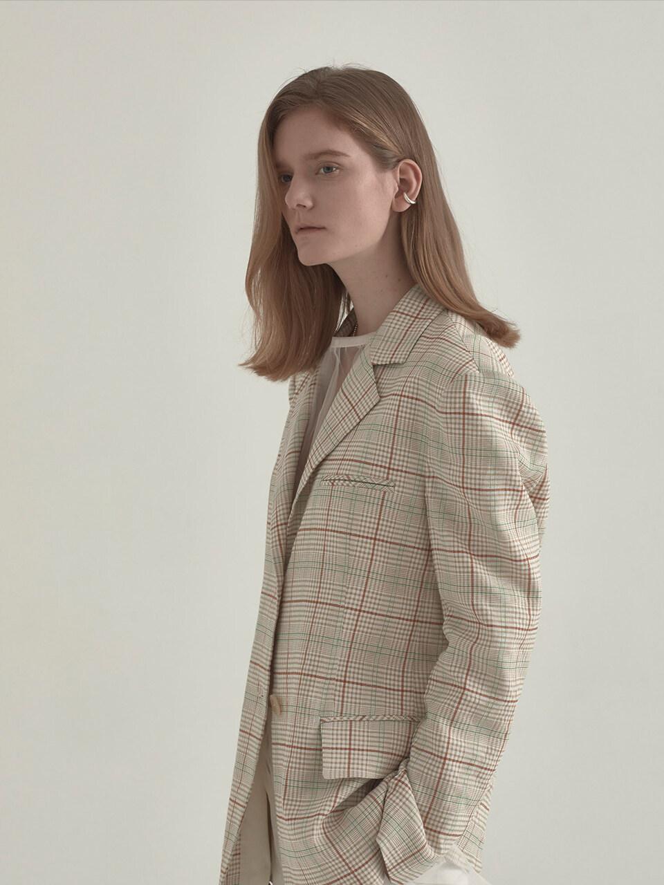 Moulin Classic Single Jacket Beige Check