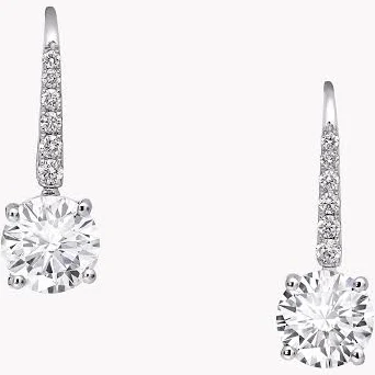 Graff Round Diamond Earrings in Platinum and White Gold