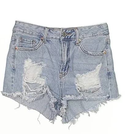 S.O.N.G. Women's Hearts Pattern Denim Shorts