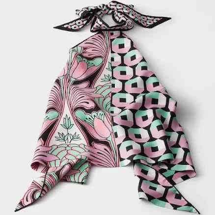 Prada Women's Printed Silk Twill Top