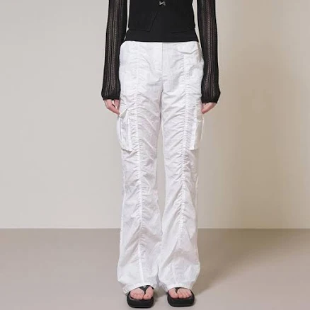 RAIVE Cargo Shirring Pants_White by W Concept