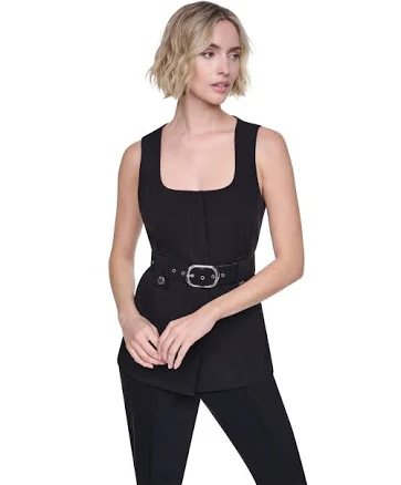 DKNY Women's Belted Sleeveless Vest