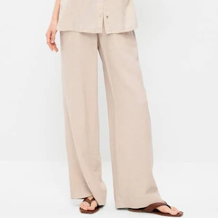 Old Navy Women's High-Waisted Linen-Blend Super Wide-Leg Pants