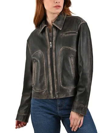 Frye Women's Vintage Blouson Lamb Leather Jacket