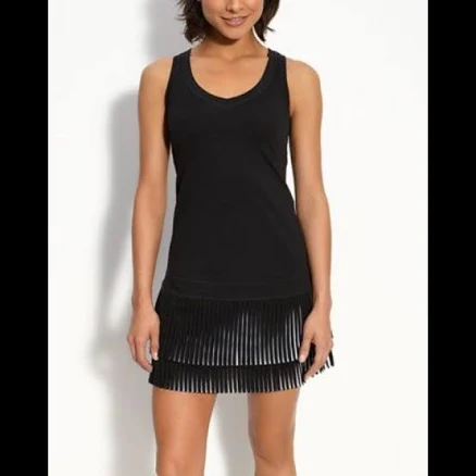 Zella Dresses | Zella Pleated Bottom Sleeveless Dress Size Medium | Color: Black/White | Size: M | Dianapaltamiran's Closet