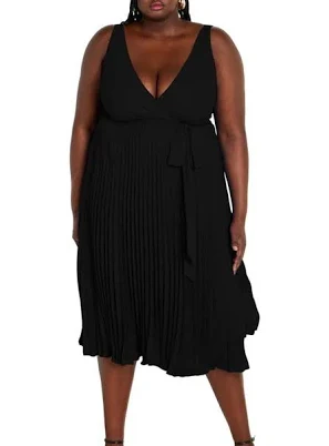 Zella Sleeveless Pleated Dress In Black