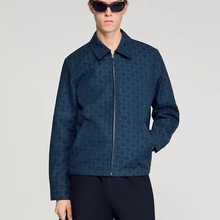 Sandro Men's Square Cross Denim Jacket