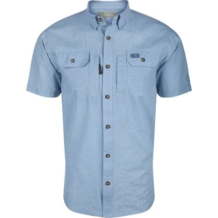 Drake Waterfowl Men's Frat Houndstooth Check Short-Sleeve Shirt
