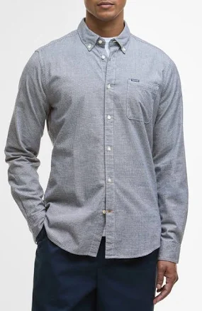 Barbour Huntly Mini Houndstooth Check Cotton Button-Down Shirt