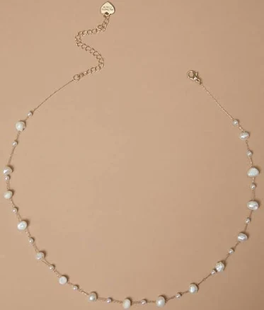 Altar'd State Dainty Pearl Stone Choker Necklace