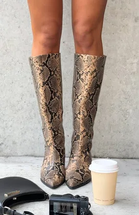 Juliette Knee High Snake Boots