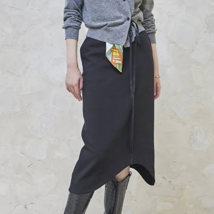 Maison de Ines Unbalanced Midi Skirt