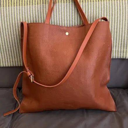 Mimi Berry Towy Grainy Leather Tote Bag In Biscuit