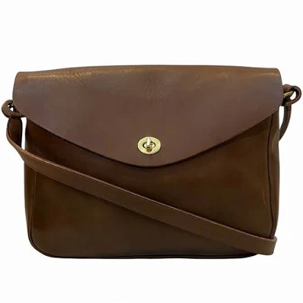 MIMIBERRY Leather Shoulder Bag Brown Pre-owned