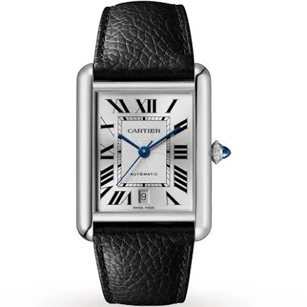 Cartier Tank Must Automatic Men's Watch with Grained Calfskin Strap