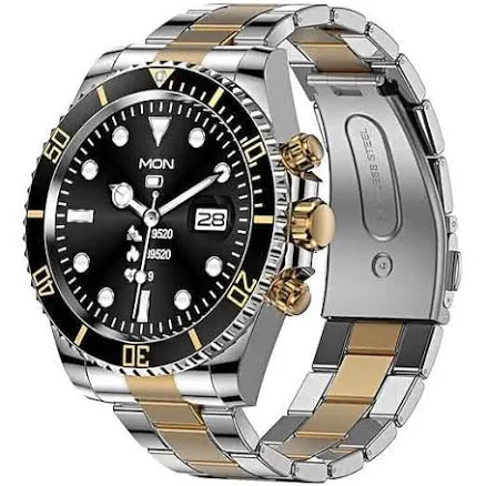 AW12 1.28-Inch Smart Watch - Black/Gold