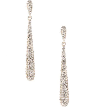 Cezanne Women's Crystal Pave Domed Stick Earrings