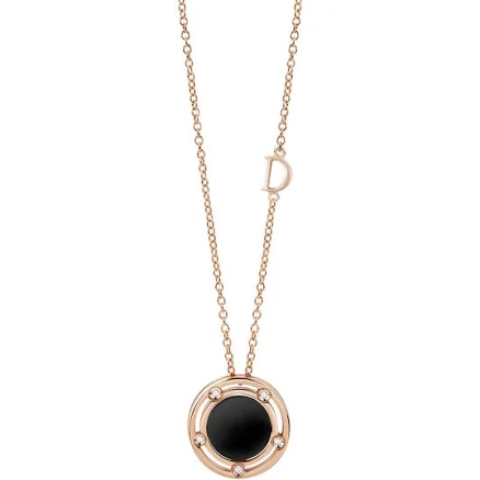 Damiani D.side Pink Gold Necklace with Onyx and Diamonds