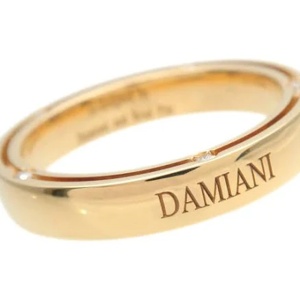 DAMIANI D Side Ring 10P Diamond K18 750YG Yellow Gold