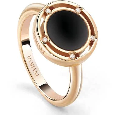 Damiani Pink Gold Onyx and Diamond Ring