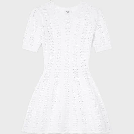 CELINE Women's Cotton Pointelle Mini Dress