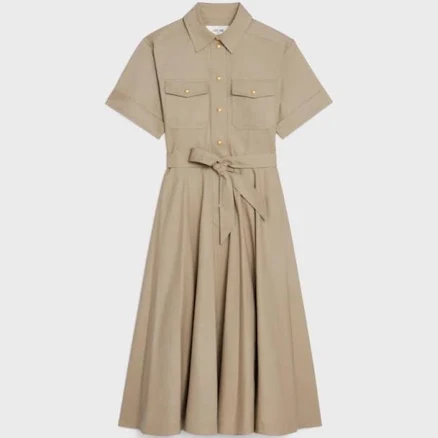 CELINE Women's Lightweight Cotton Shirt Dress