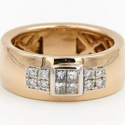 Damiani Belle Epoque Bangle Ring Yellow Gold Diamond