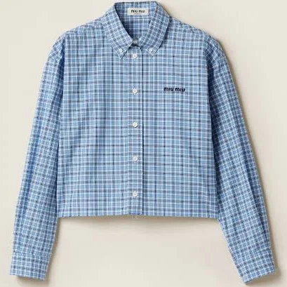 Miu Miu Women's Checked Poplin Shirt