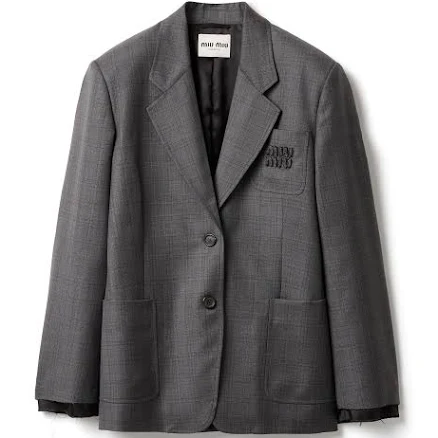 Miu Miu Prince of Wales Checked Wool Jacket