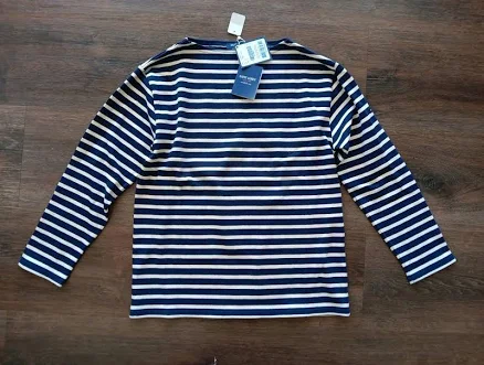 Saint James 100% Cotton Guildo Ra Striped Breton Shirt (marine/ecru)