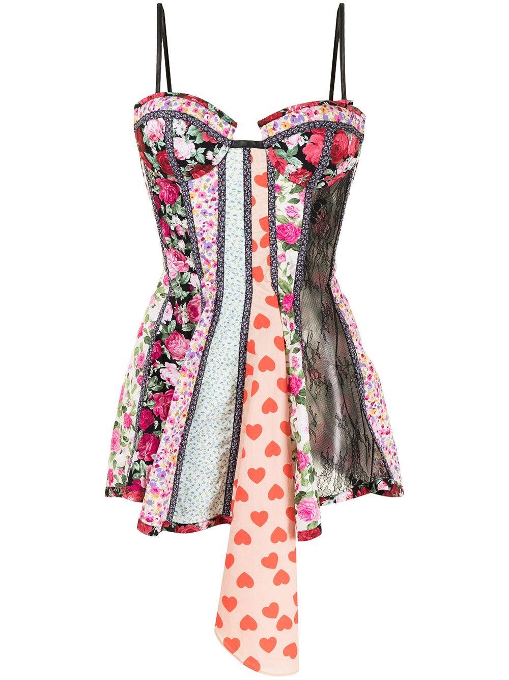 Mix-print Corset Dress