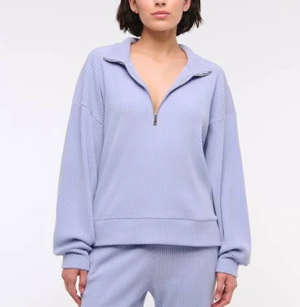 Abercrombie & Fitch Women's Brushed Rib Half-Zip