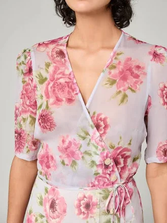 Gabin Floral Print Midi Wrap Dress