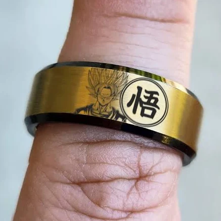 Dragon Ball Goku Super Saiyan Engraved Promise Ring