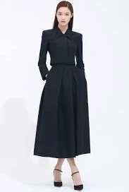 Wool Silk High Waist Volume Skirt