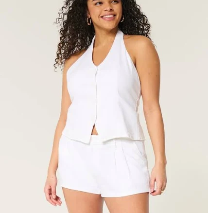 Hollister Women's Livvy Low-Rise Linen-Blend Shorts