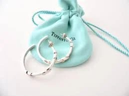 Tiffany & Co X Hoop Hoops Signature Earrings 1.4 Inch Sterling Jewelry Gift for Her Birthday Christmas Anniversary 925 Pouch Love Retired