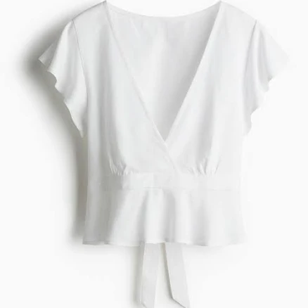 H&M Ladies Linen-Blend Blouse