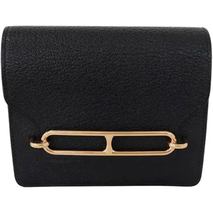 HERMÈS Roulis Mini bags Leather Black