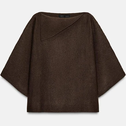 Zara Women's Lapel Collar Knit Jumper