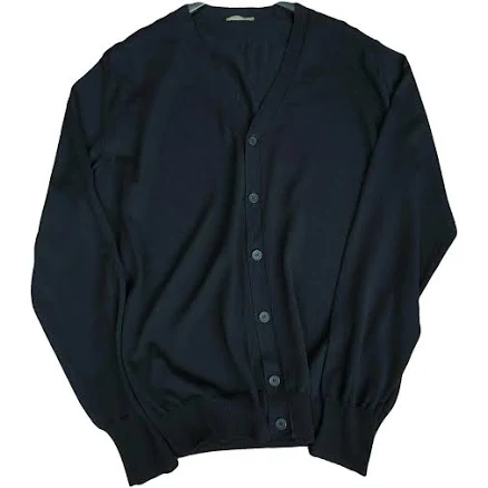 Bottega Veneta Navy Wool V-Neck Cardigan L