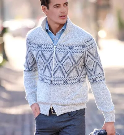 Nordic Zip Cardigan - GREY / XL (54)