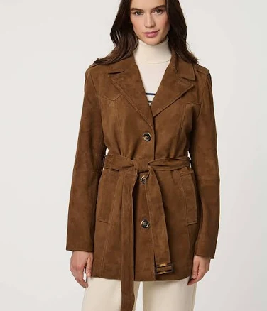 Bernardo Women's Belted Suede Coat