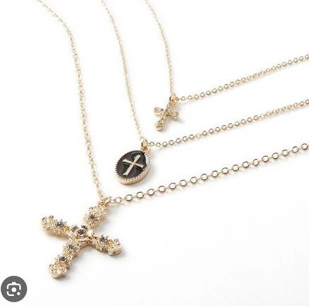 Claire’s Gold Tone Cross Layered Necklace Christmas Birthday