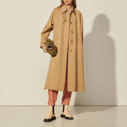 Sandro Women's Henri Cotton Trench Coat with Detachable Chain