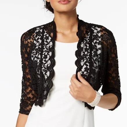 Connected Scalloped Lace Shrug