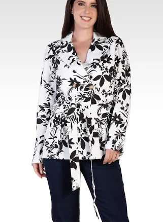 Midge Floral Print Wrap Blazer