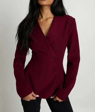 Boohoo Women's Wrap Asymmetric Blazer