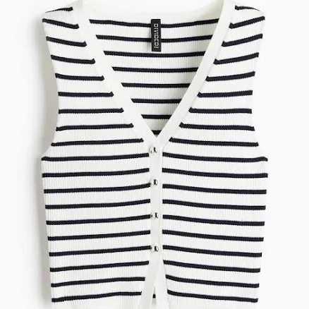 H&M Ladies Button-Front Sweater Vest